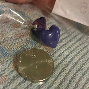 Vintage Purple Heart Earrings